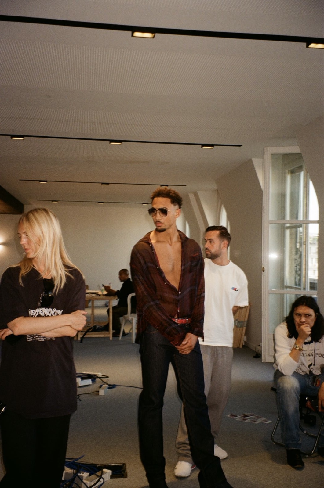 Jordan Foster working behind the scenes on an athlete fashion shoot